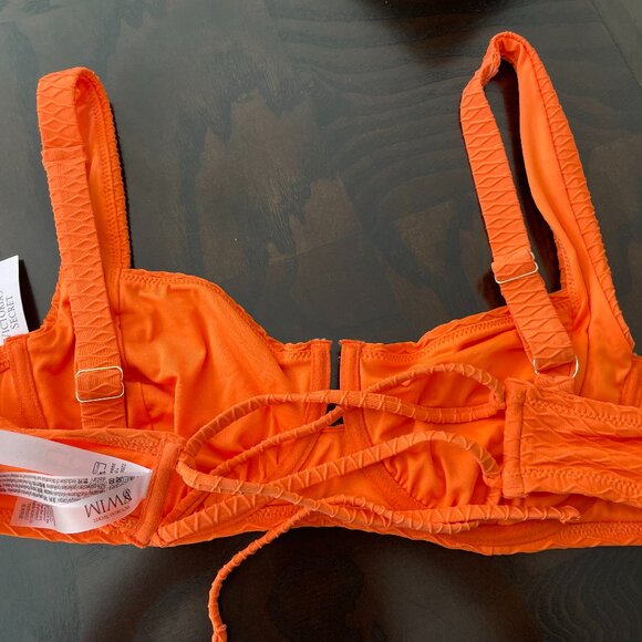 Victoria's Secret Swim Mix & Match Full Coverage Bikini Top Orange - SZ 36D  NEW - Picture 4 of 7